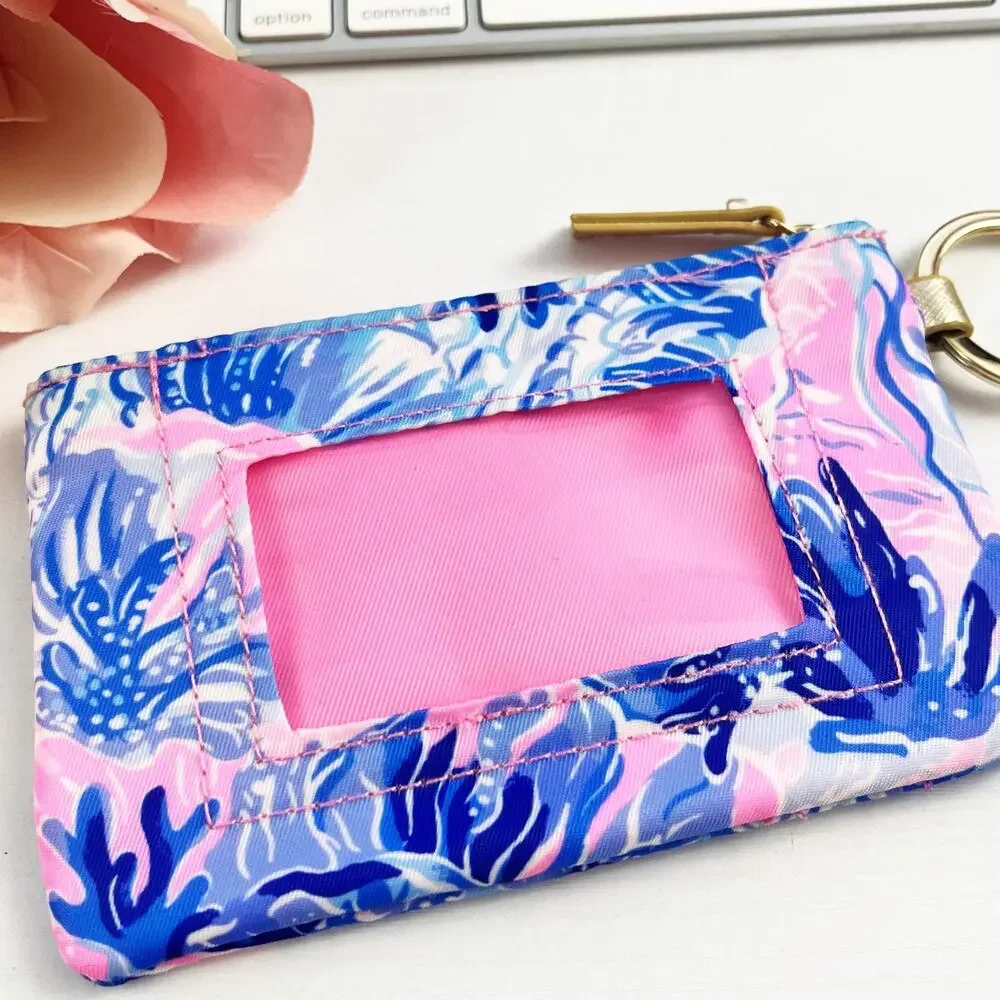 Lilly Pulitzer Shade Seekers Blue Tropical ID Case Coin Purse